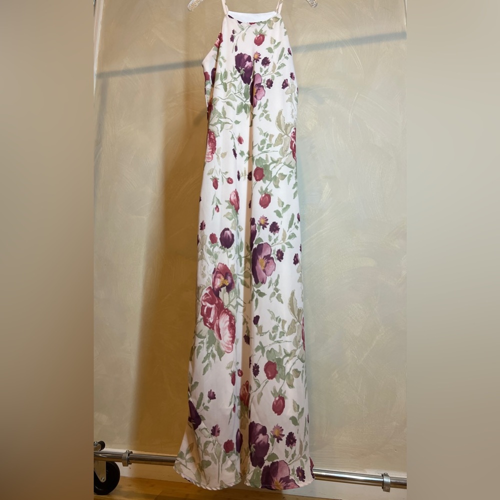 Vintage Meghan Elisse Spaghetti strap floral Maxi Dress |Women|Size:13/14|Spring